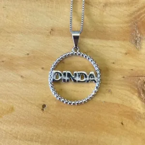 colar rodio circulo vazado dinda