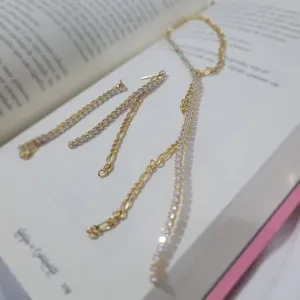 conjunto ouro riveira e corrente grumet 3x1