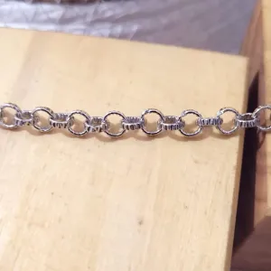 pulseira rodio elo português trabalhada com fecho boia