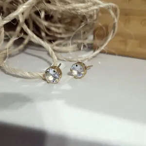 brinco ouro ponto de luz cristal