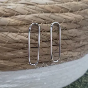 brinco rodio oval vazado