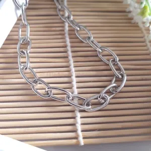 corrente rodio choker elos