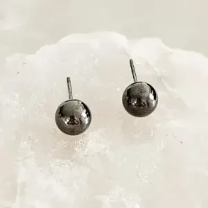 brinco ródio negro bolinha m