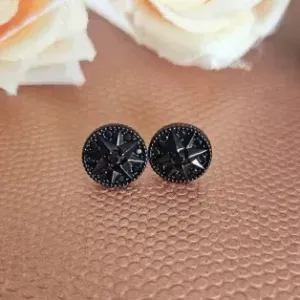 brinco rodio negro pizza pequeno