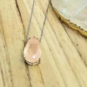 colar ródio gota salmão