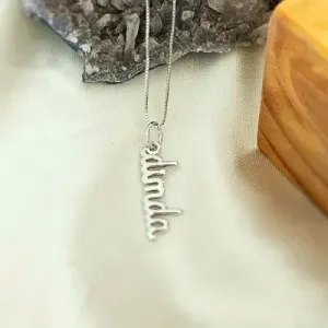 colar rodio escrita dinda lisa