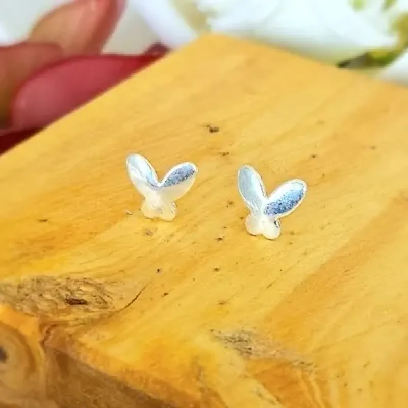 Brinco prata borboleta lisa