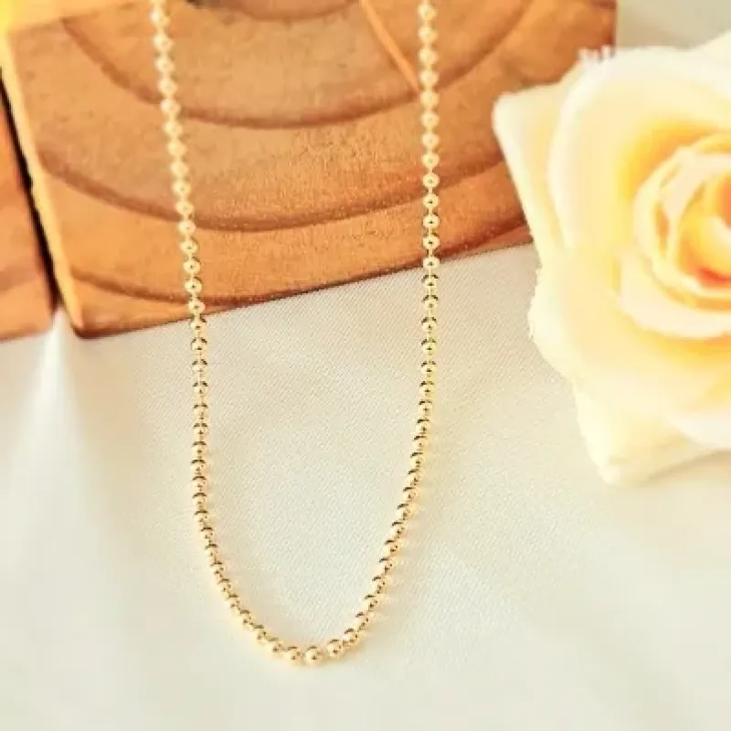 colar ouro bolinhas lisas ligadas