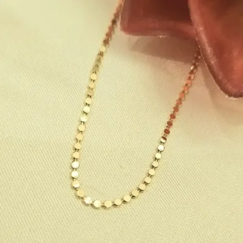 Colar ouro chapas redondas
