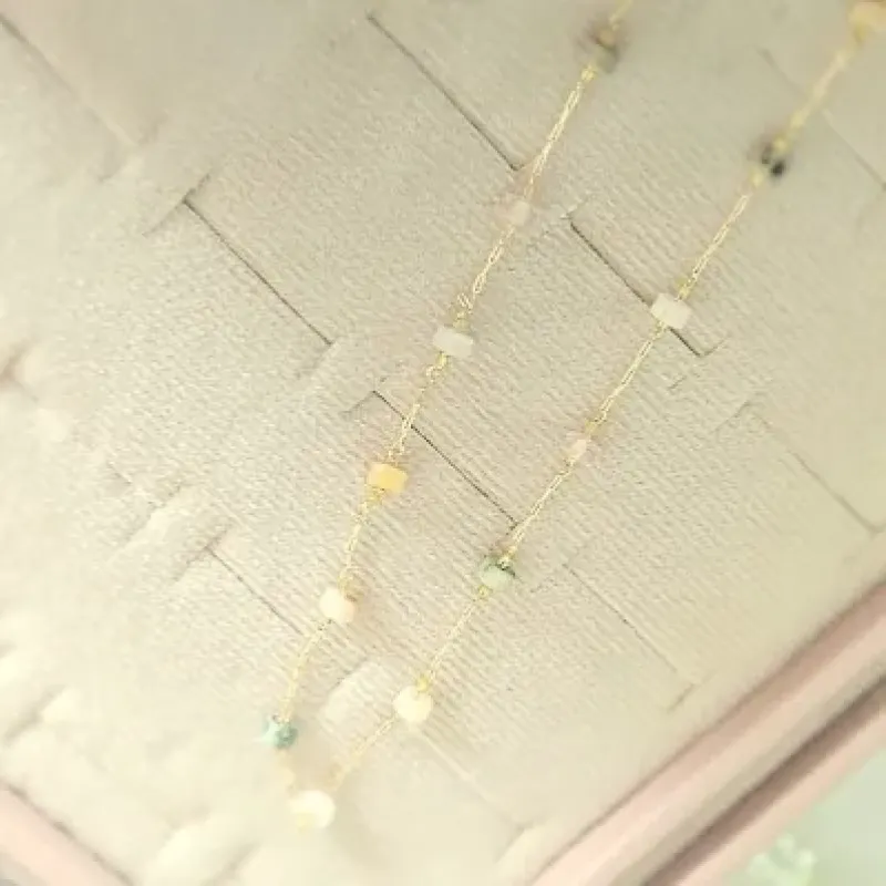 Colar ouro choker miçangas colors