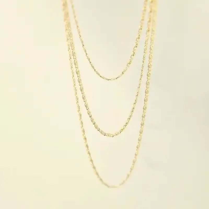 colar triplo ouro elos pequenos