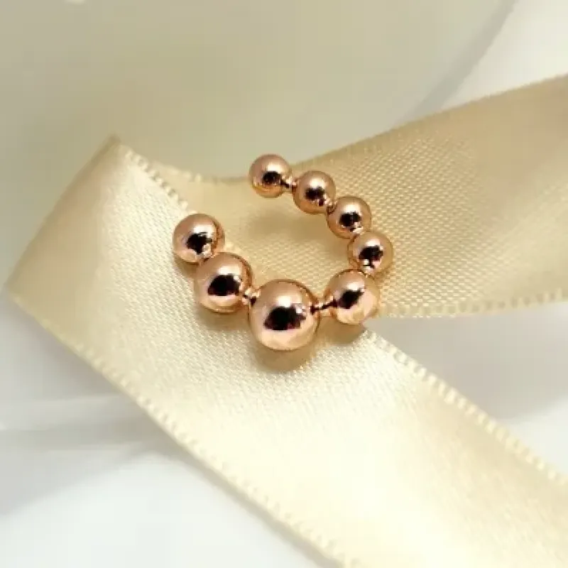 piercing ouro rose 8 bolinhas lisas