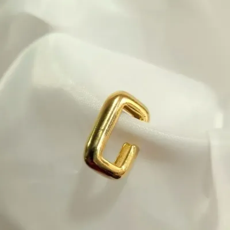 piercing ouro tubo retangular