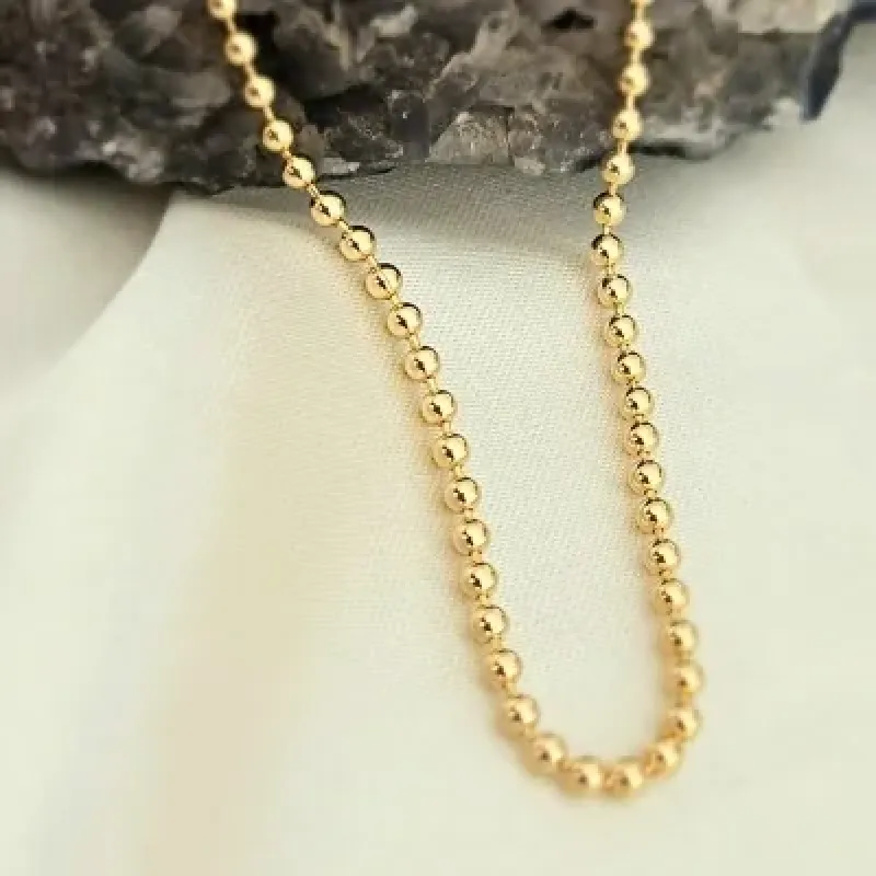 pulseira ouro bolinhas lisas