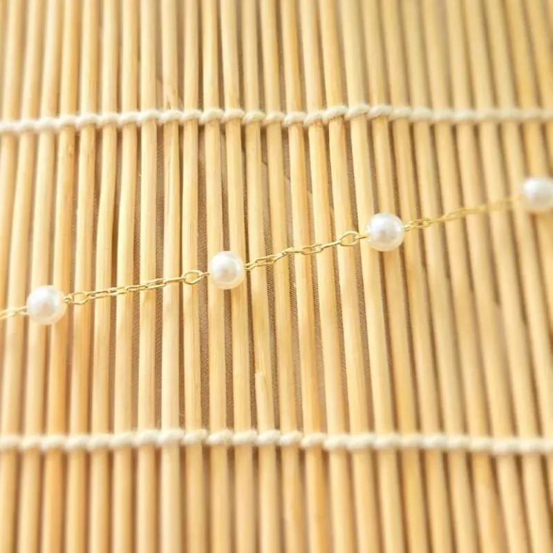 pulseira ouro com 6 perolas