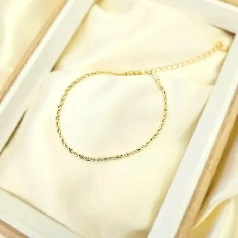 pulseira ouro cordao baiano liso