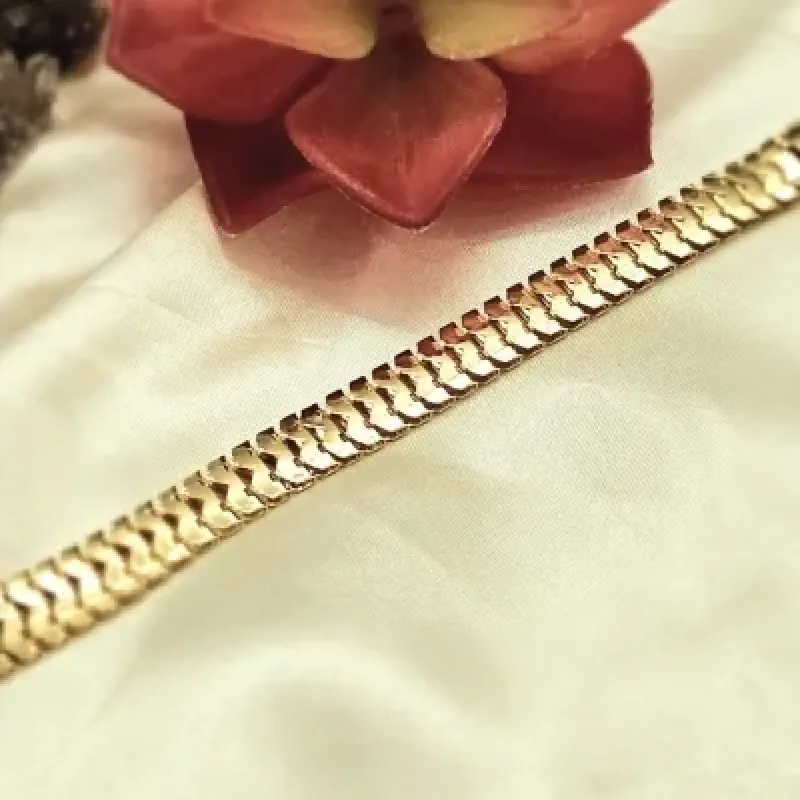 pulseira ouro escama de peixe