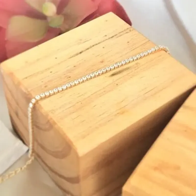 pulseira ouro riviera zirconia