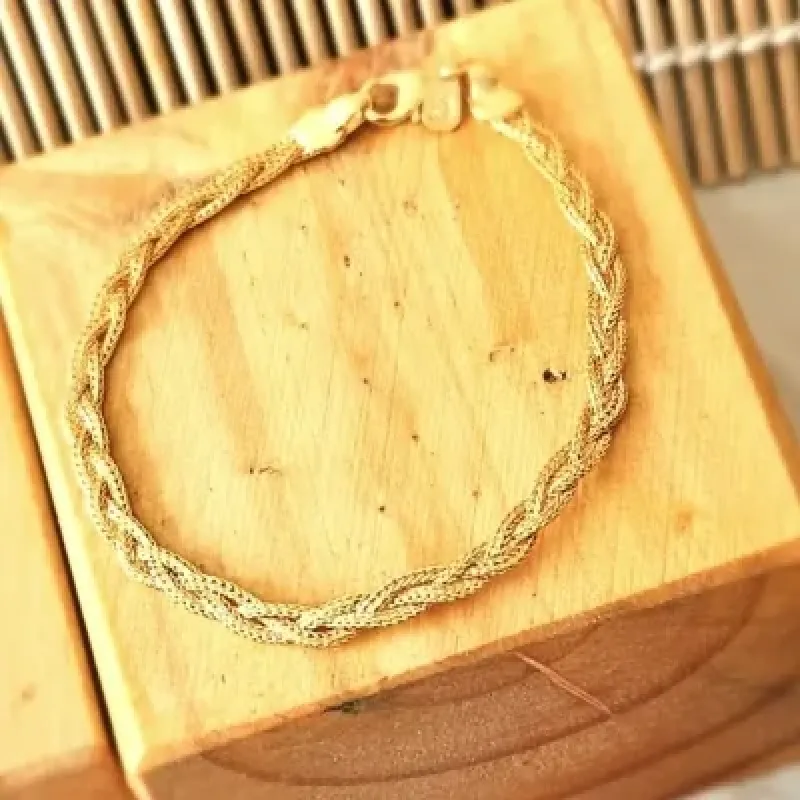 Pulseira ouro trançada