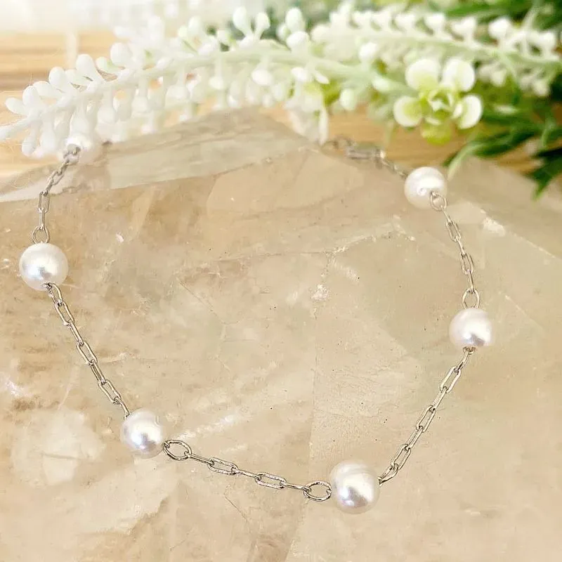 pulseira rodio com 6 perolas
