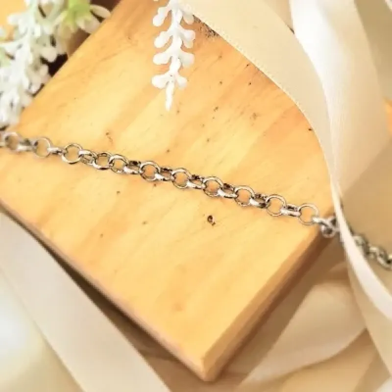 pulseira rodio corrente elos mais finos