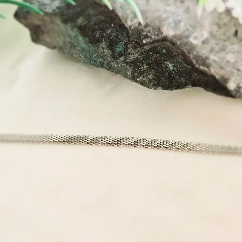 pulseira rodio quadrada lisa