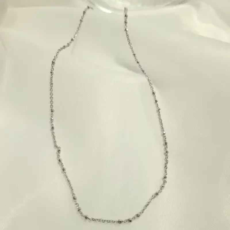 colar ródio choker corrente com trios de bolinhas