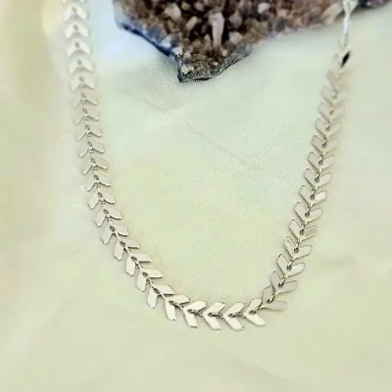 colar rodio choker escama lisa