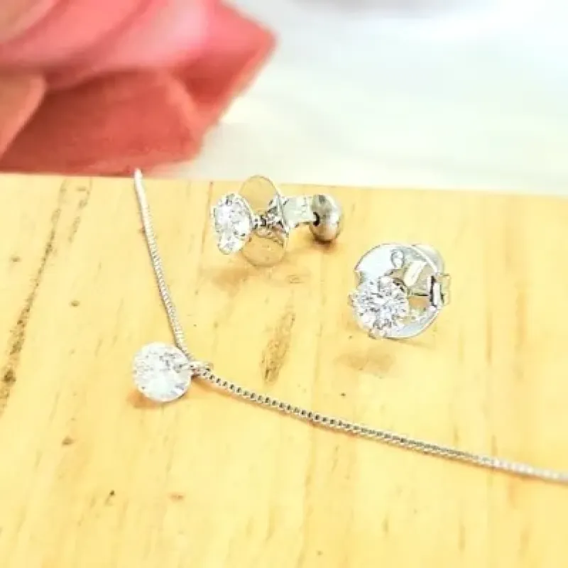 conjunto infantil rodio ponto de luz cristal
