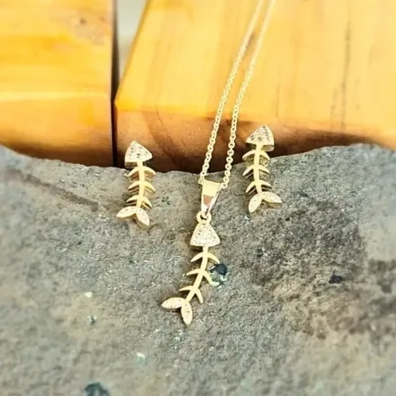 conjunto ouro espinha de peixe