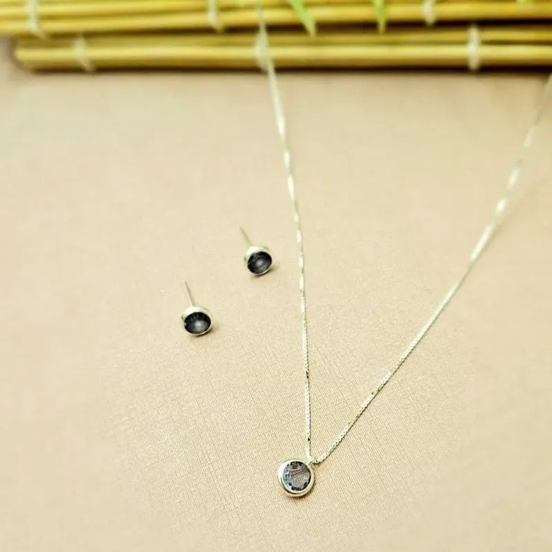 conjunto prata circulo lilás