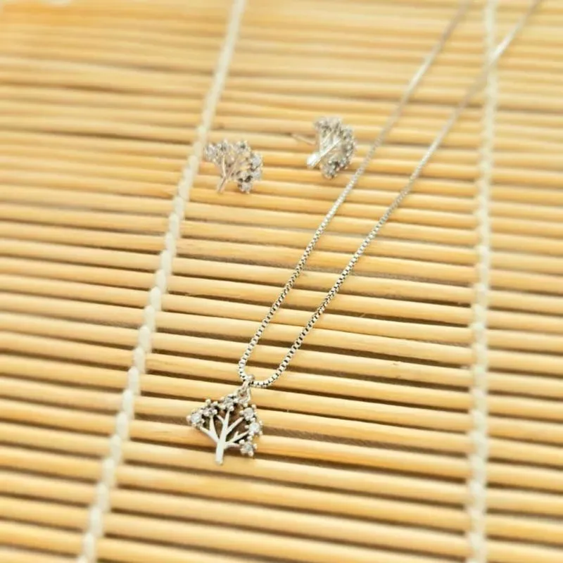 conjunto rodio arvore da vida cravejada