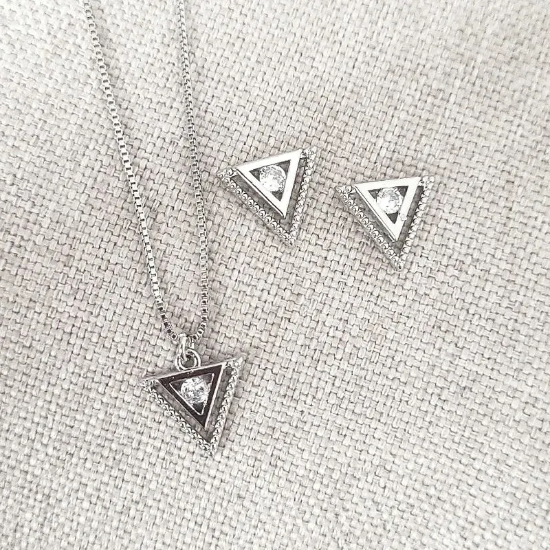 conjunto rodio replica vivara com ponto de luz no meio