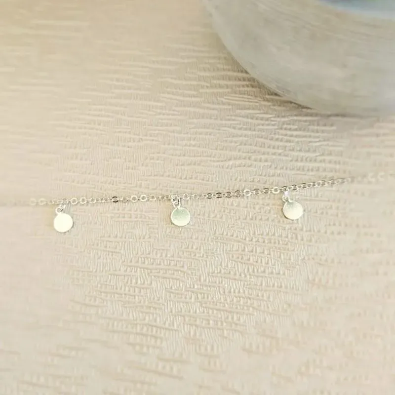 pulseira prata bolas chapadas penduradas