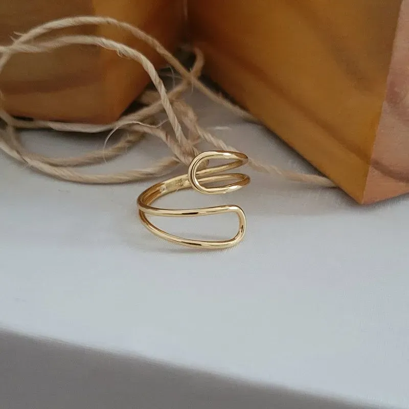 anel ouro aro liso duplo