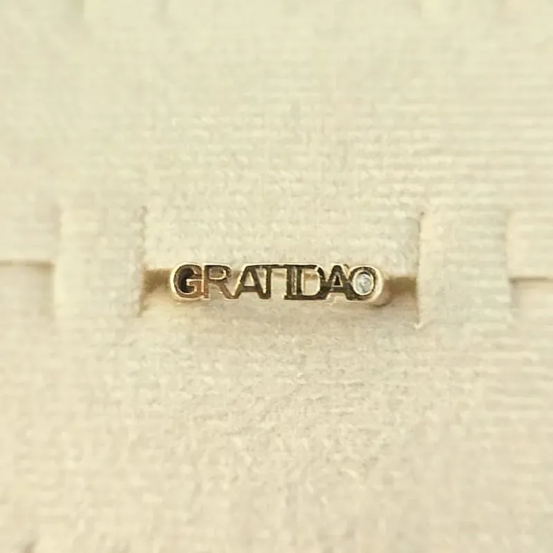 anel ouro quadrado gratidão