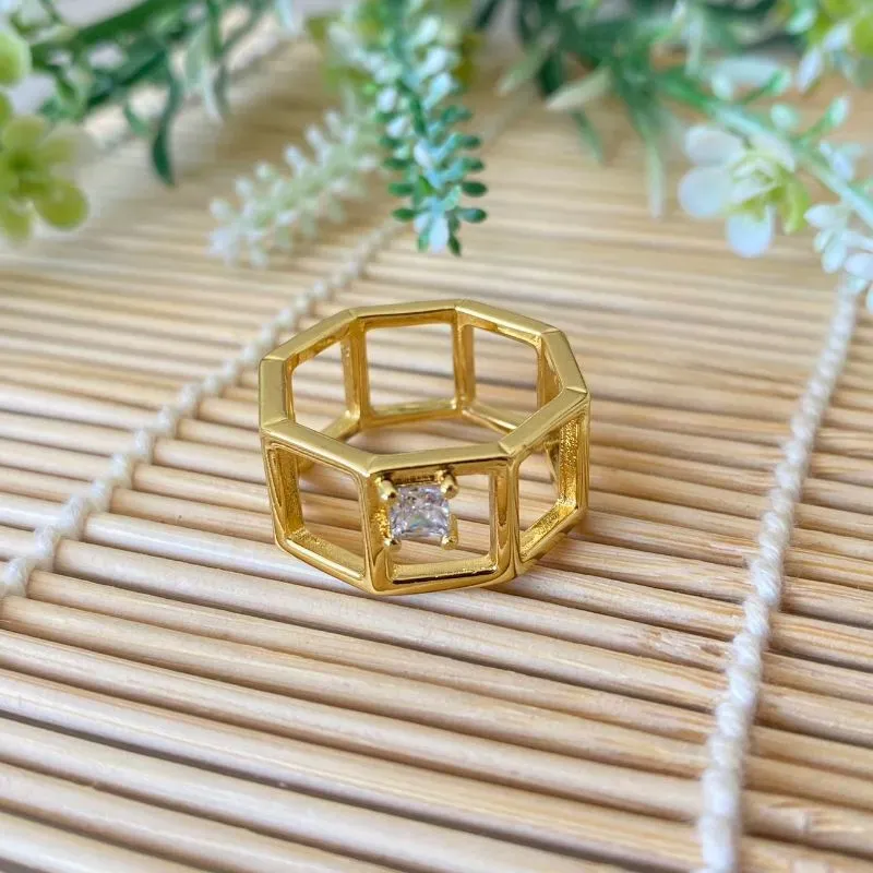 anel ouro solitário elos