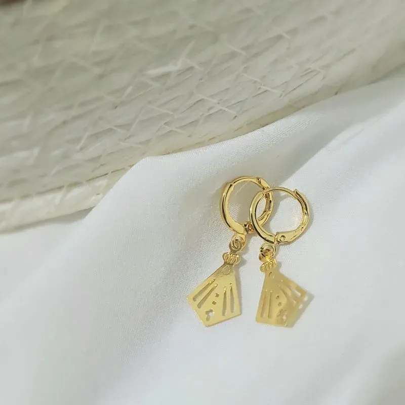 brinco ouro argola nossa senhora chapada lisa