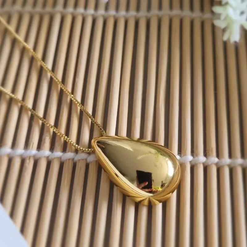 colar ouro gota lisa
