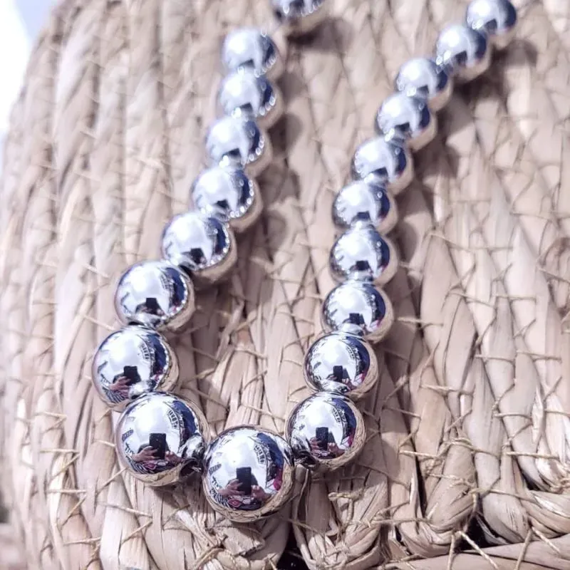 colar rodio choker bolas lisas