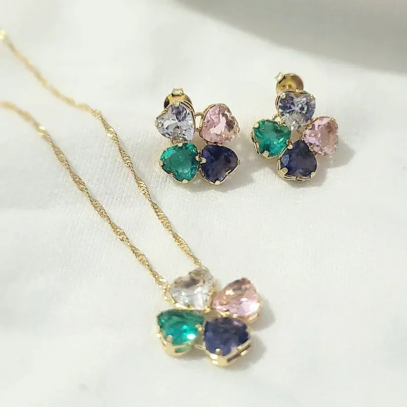 conjunto ouro flor colors
