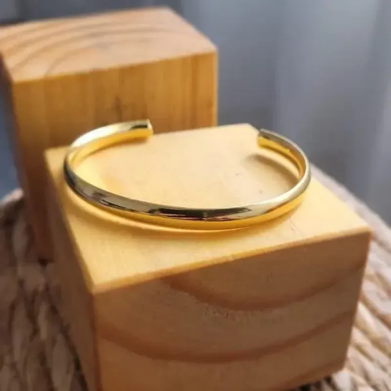 pulseira ouro bracelete liso