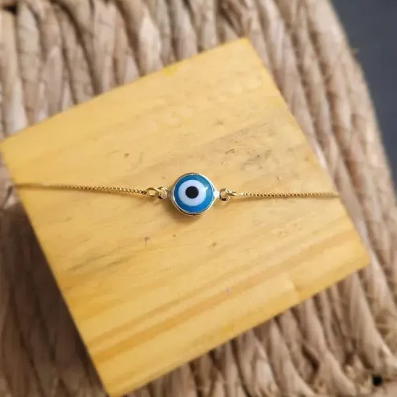 pulseira ouro olho grego