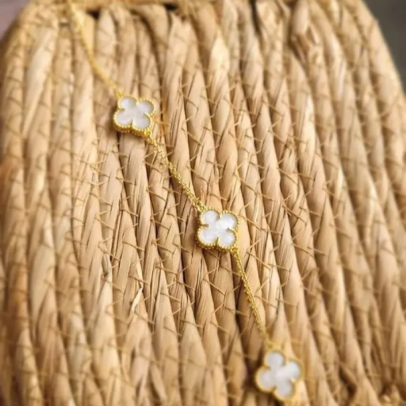 pulseira ouro van cleef branco