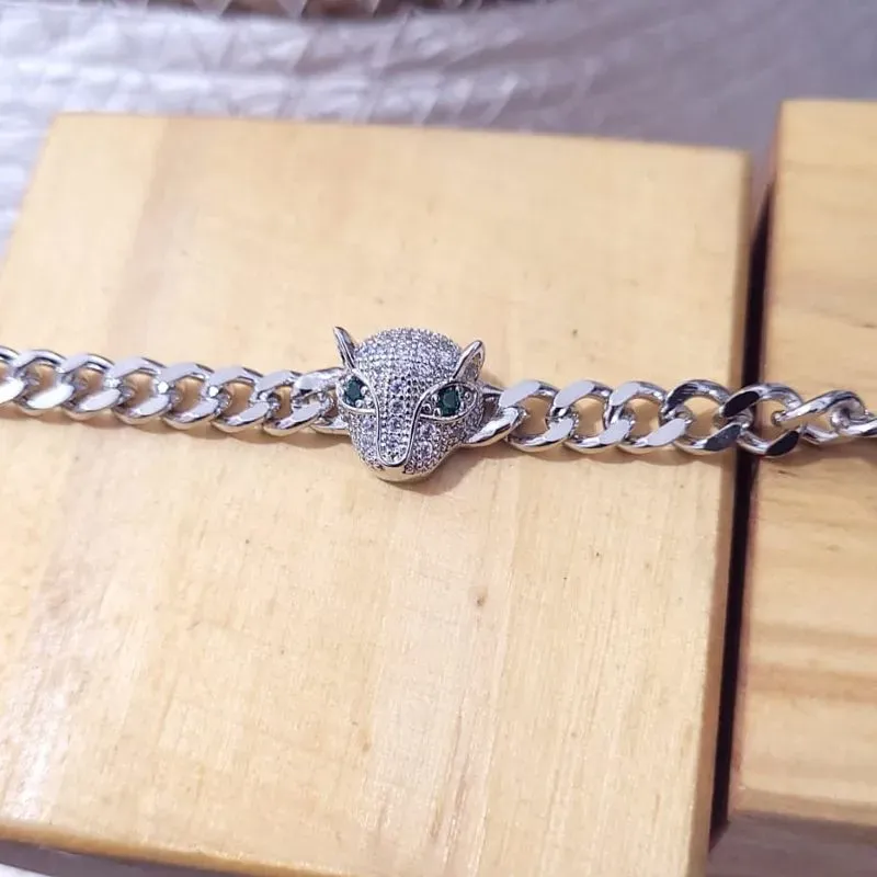 pulseira rodio tigre inspiração cartier
