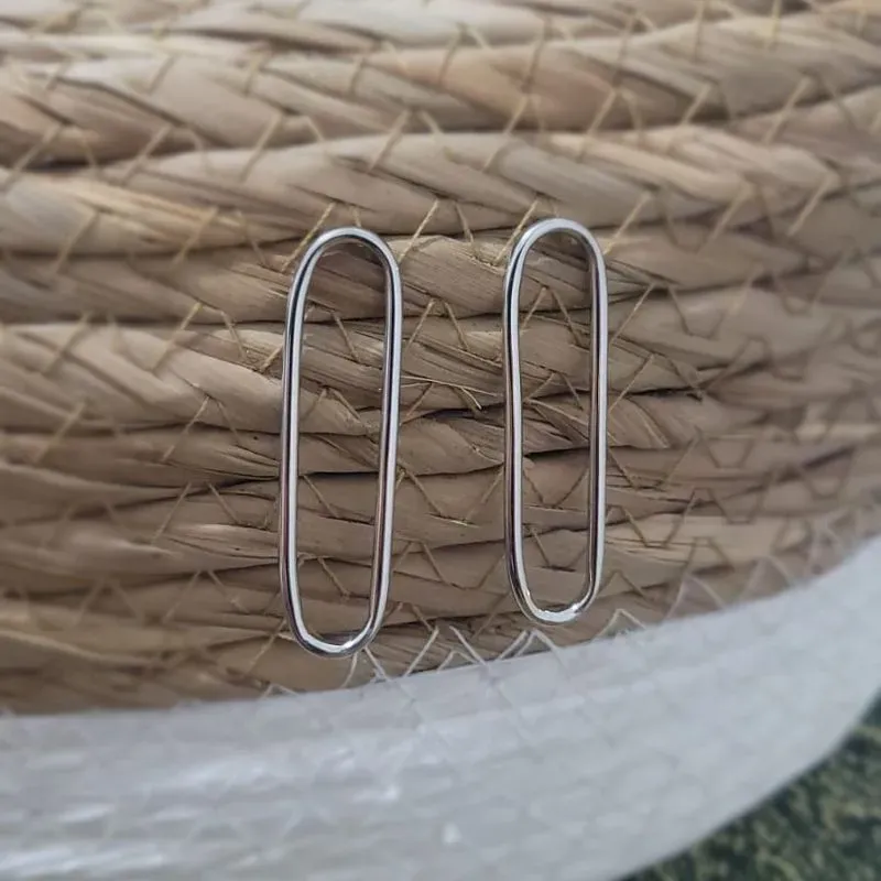brinco rodio oval vazado