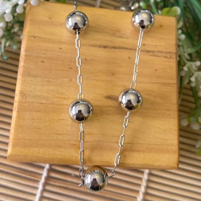 colar rodio choker cartier bolas lisas