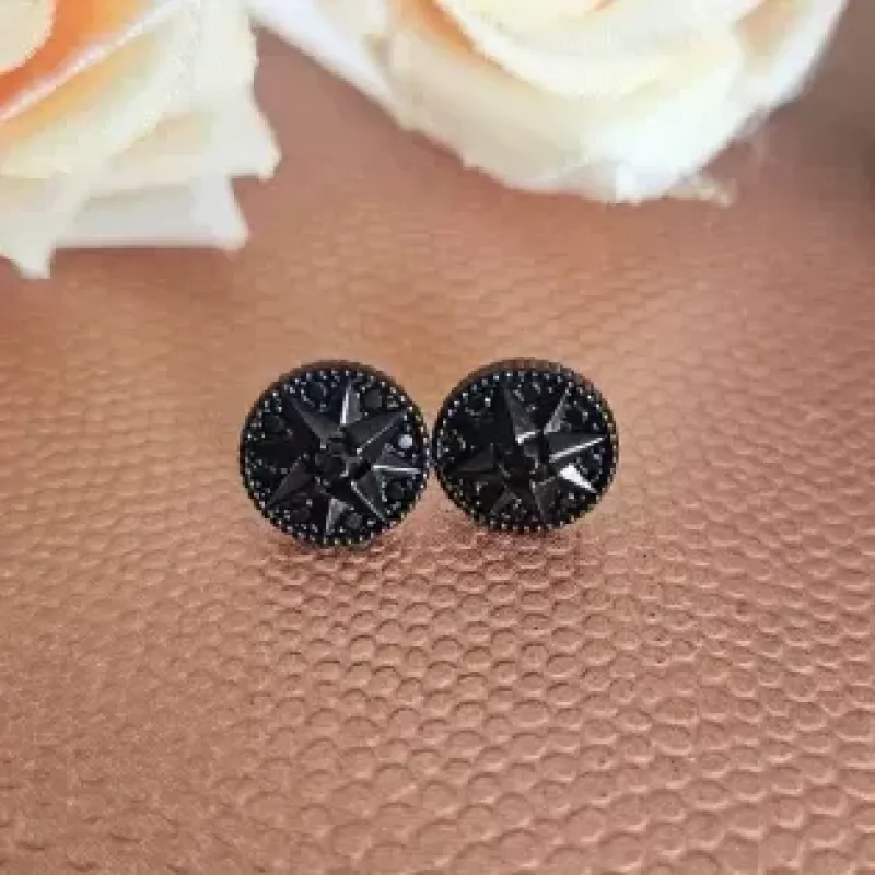 brinco rodio negro pizza pequeno