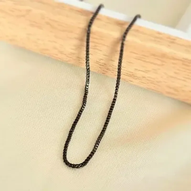 corrente rodio negro veneziana 80cm