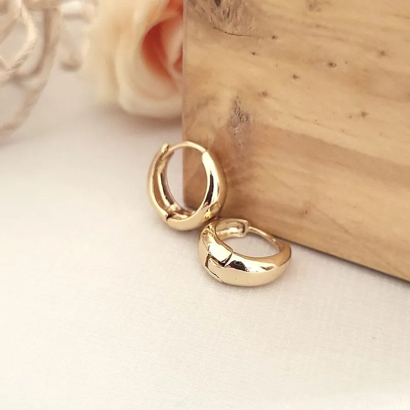 brinco ouro argola lisa grande